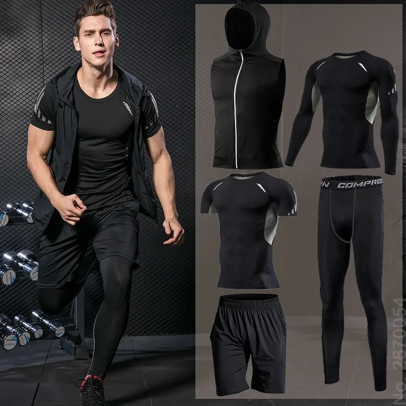 Men Running Sets Gym Tight Spo - Running Jogging Gear avis et prix